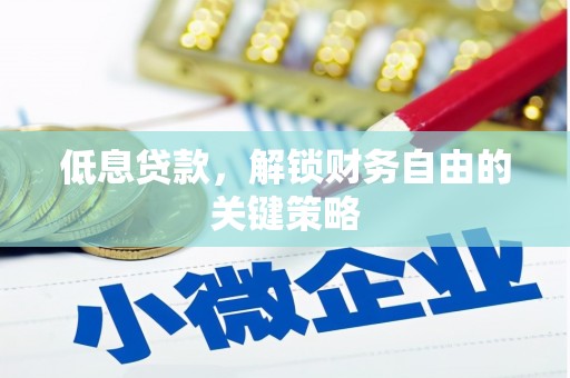 麦寮低息贷款，解锁财务自由的关键策略