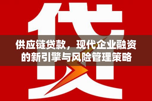 麦寮供应链贷款，现代企业融资的新引擎与风险管理策略