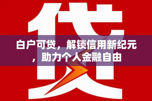 麦寮白户可贷，解锁信用新纪元，助力个人金融自由