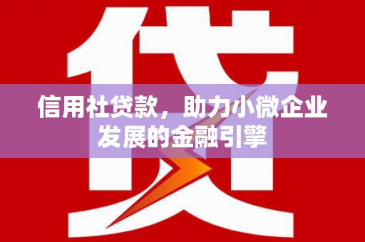 麦寮信用社贷款，助力小微企业发展的金融引擎