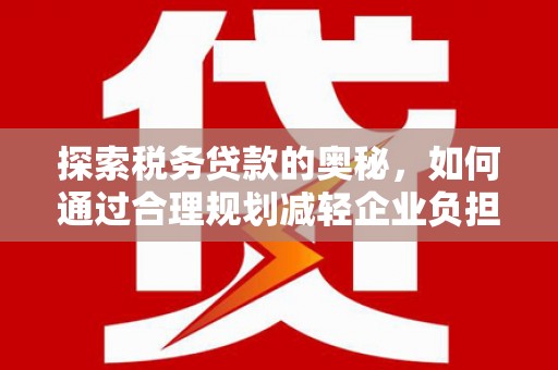麦寮探索税务贷款的奥秘，如何通过合理规划减轻企业负担