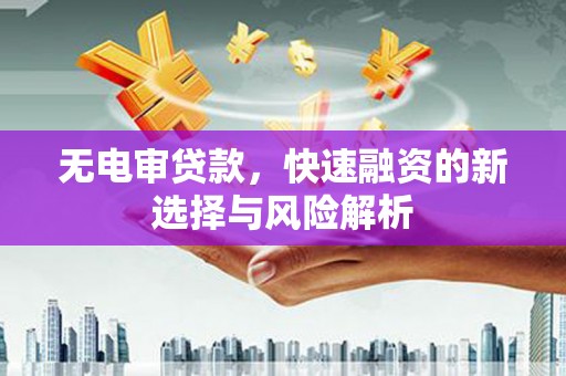 麦寮无电审贷款，快速融资的新选择与风险解析