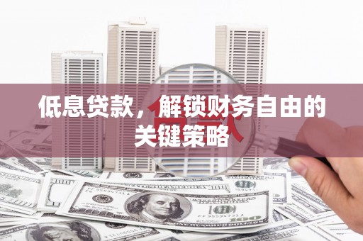 麦寮低息贷款，解锁财务自由的关键策略