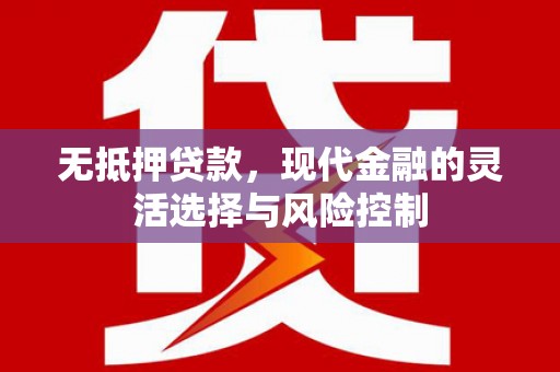 麦寮无抵押贷款，现代金融的灵活选择与风险控制