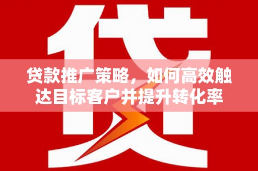 麦寮贷款推广策略，如何高效触达目标客户并提升转化率