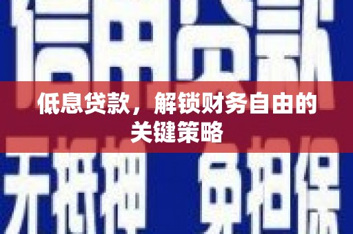 麦寮低息贷款，解锁财务自由的关键策略