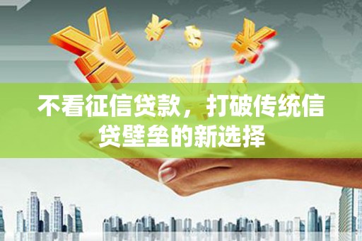 麦寮不看征信贷款，打破传统信贷壁垒的新选择