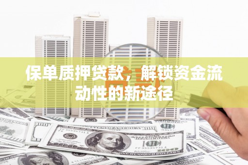 麦寮保单质押贷款，解锁资金流动性的新途径