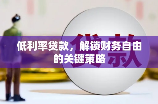 麦寮低利率贷款，解锁财务自由的关键策略