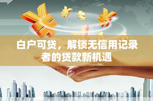 麦寮白户可贷，解锁无信用记录者的贷款新机遇
