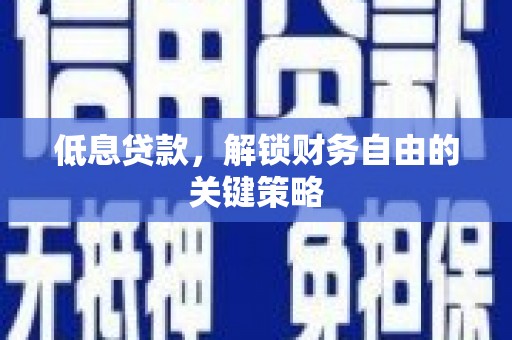 麦寮低息贷款，解锁财务自由的关键策略