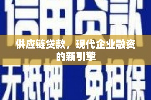 麦寮供应链贷款，现代企业融资的新引擎