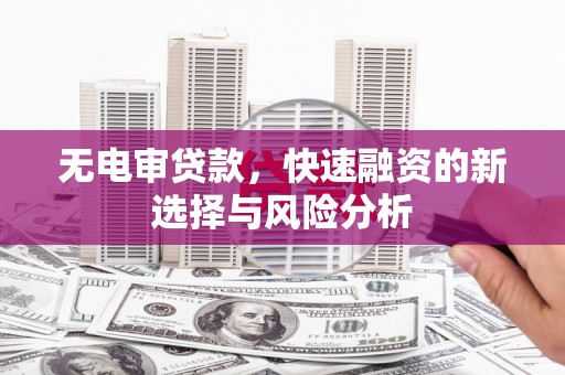 麦寮无电审贷款，快速融资的新选择与风险分析