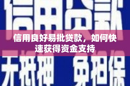 麦寮信用良好易批贷款，如何快速获得资金支持