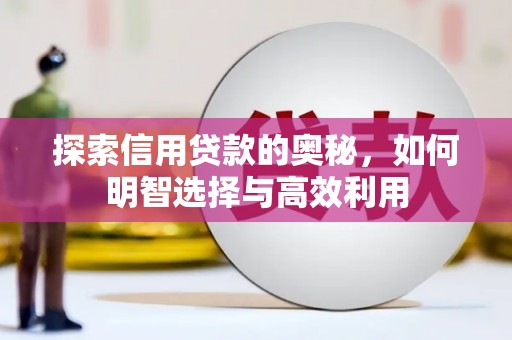 麦寮探索信用贷款的奥秘，如何明智选择与高效利用