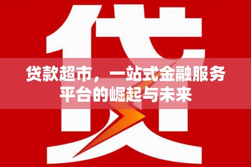 麦寮贷款超市，一站式金融服务平台的崛起与未来