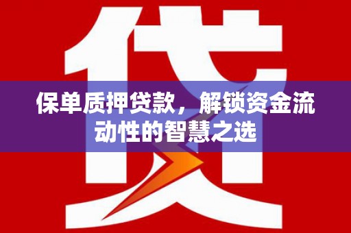 麦寮保单质押贷款，解锁资金流动性的智慧之选